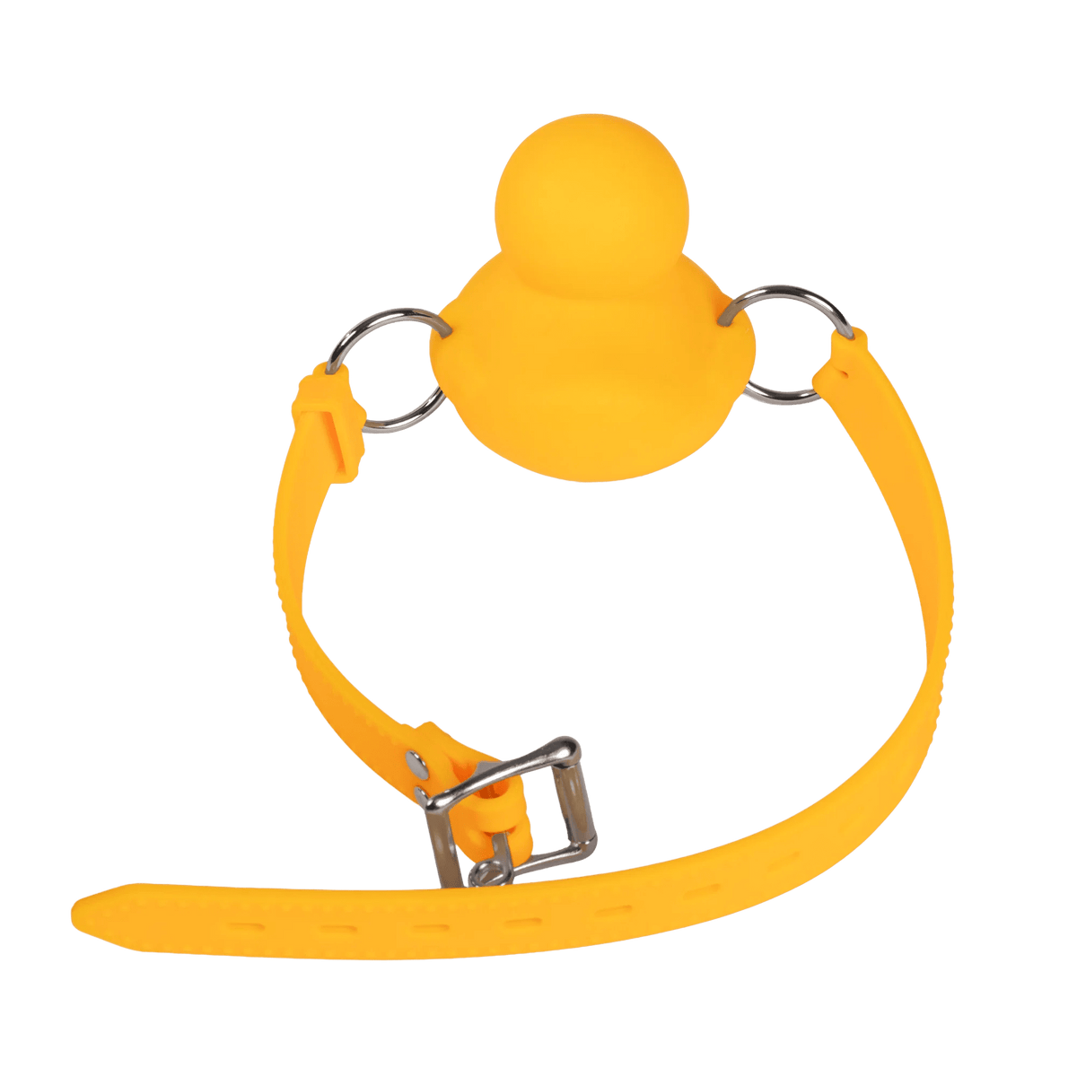 Rimba Mondknevel Geel Eendje – Siliconen Piepende Duck Gag 31–47 cm - Ball Gags - SM-speeltjes