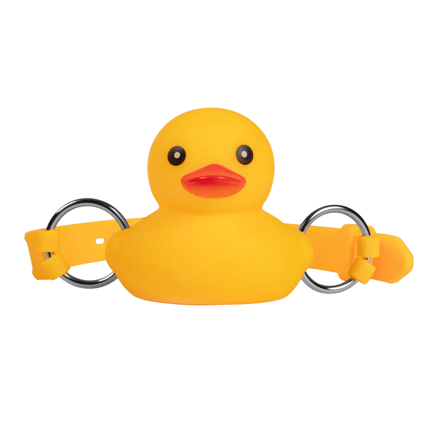 Rimba Mondknevel Geel Eendje – Siliconen Piepende Duck Gag 31–47 cm - Ball Gags - SM-speeltjes