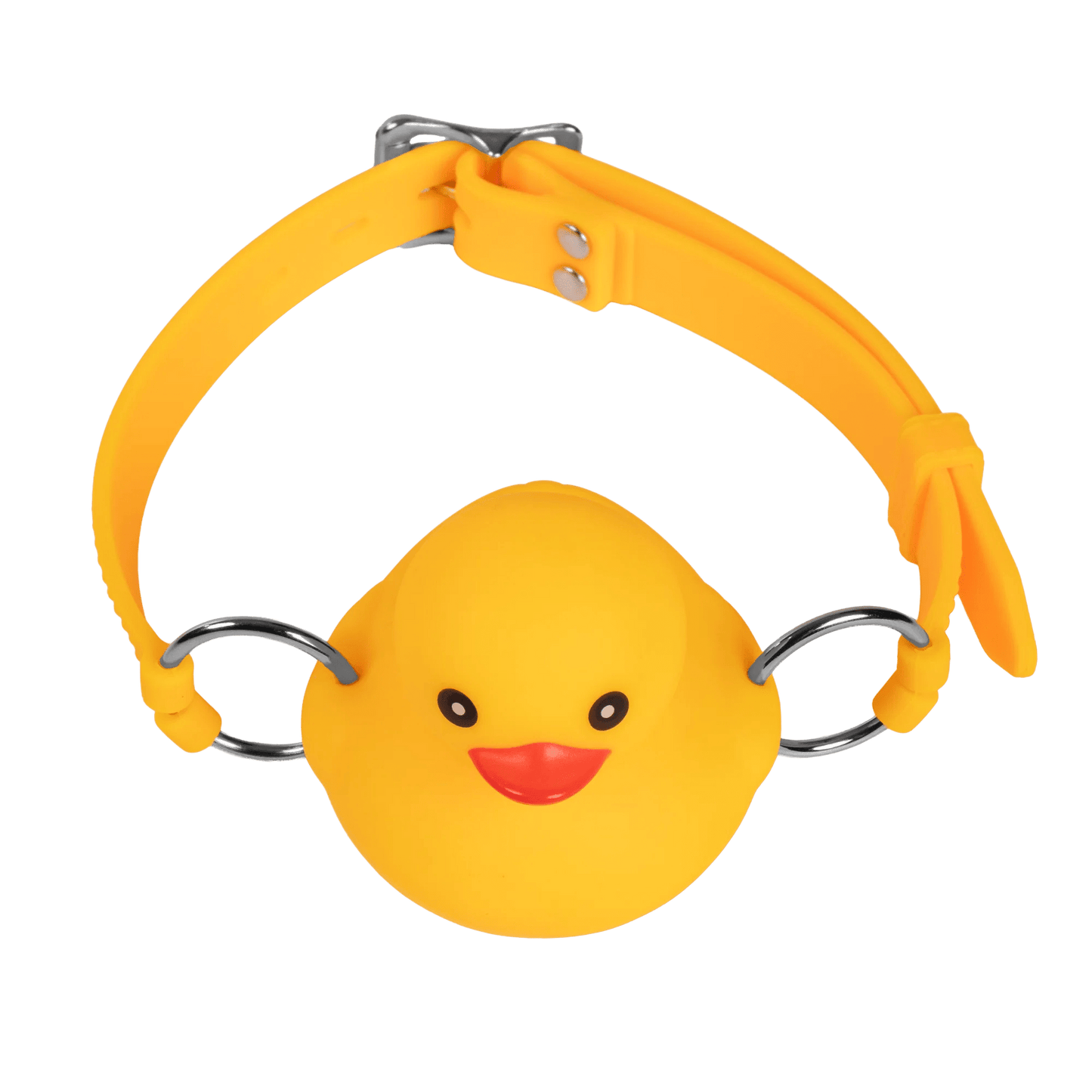 Rimba Mondknevel Geel Eendje – Siliconen Piepende Duck Gag 31–47 cm - Ball Gags - SM-speeltjes
