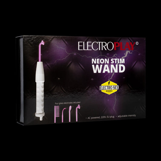 Rimba Neon Wand 220V – Violet Wand 4 Glazen Opzetstukken Electro Play - Electro Play Apparaten - SM - speeltjes
