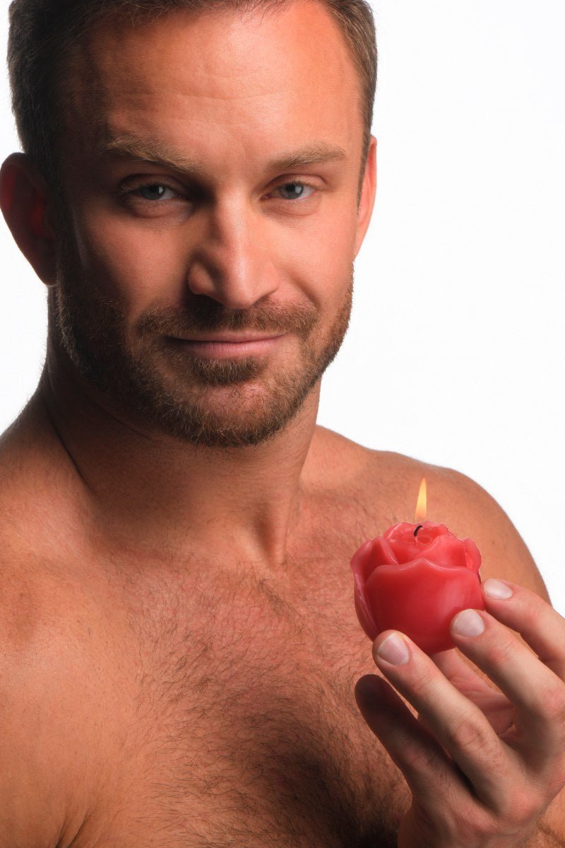 Rode druppelkaars roos - SM - speeltjes