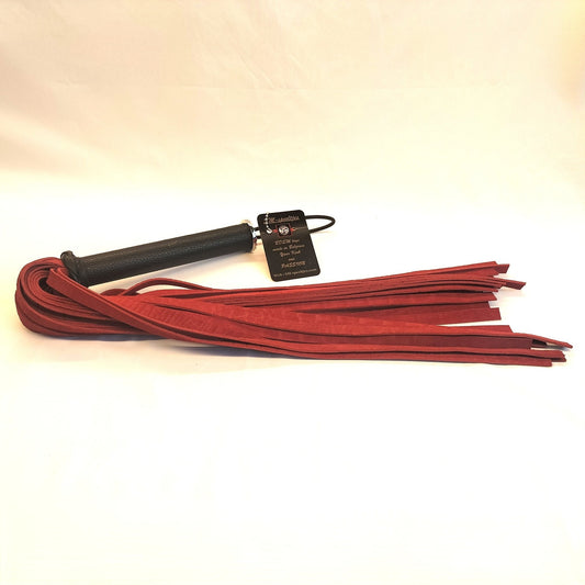 Rode Suede Flogger 580g Crocoprint - 36 Falls 50cm 2mm Dik Handgemaakt België - Impact Play - SM - speeltjes