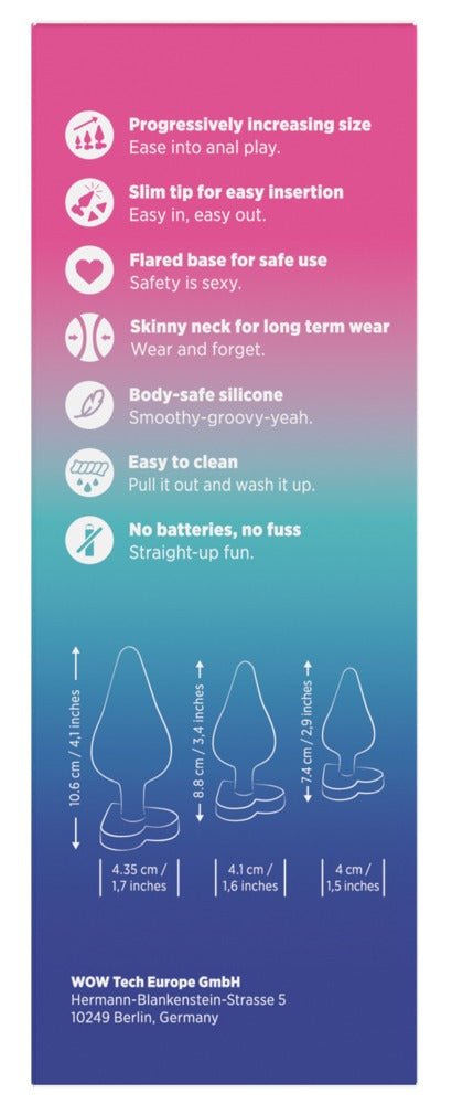 ROMP Luster Anaal Training Kit – 3 - Delige Siliconen Buttplug Set S/M/L - Anaalplug Set - SM - speeltjes