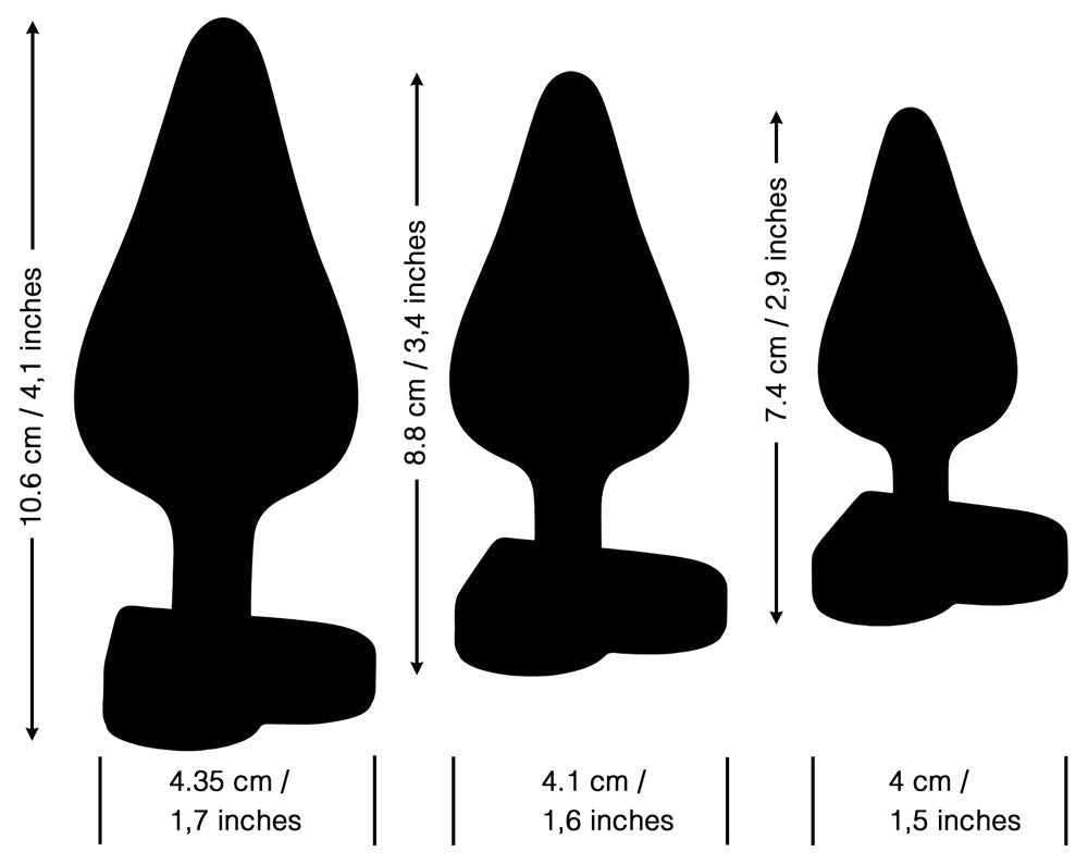 ROMP Luster Anaal Training Kit – 3 - Delige Siliconen Buttplug Set S/M/L - Anaalplug Set - SM - speeltjes