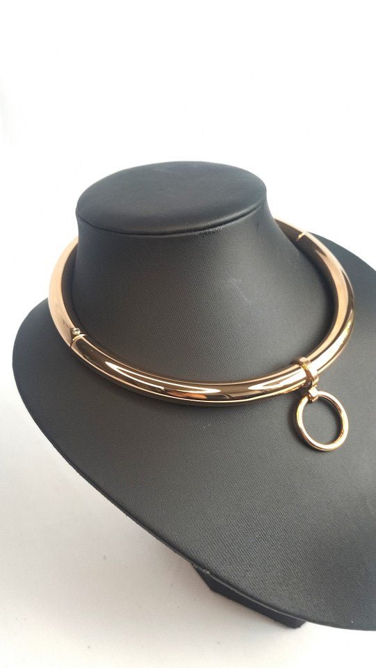 Ronde rosé vergulden collar met losse O - ring (diverse maten) - SM - speeltjes