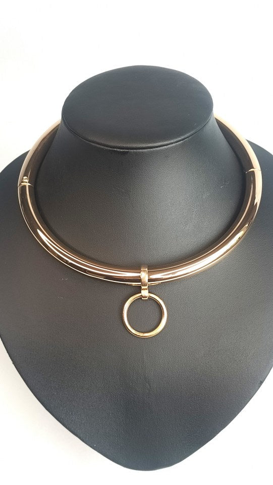 Ronde rosé vergulden collar met losse O - ring (diverse maten) - SM - speeltjes
