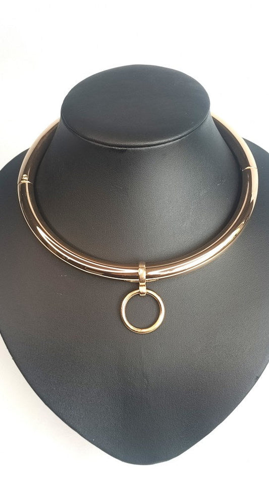 Ronde rosé vergulden collar met losse O - ring (diverse maten) - SM - speeltjes