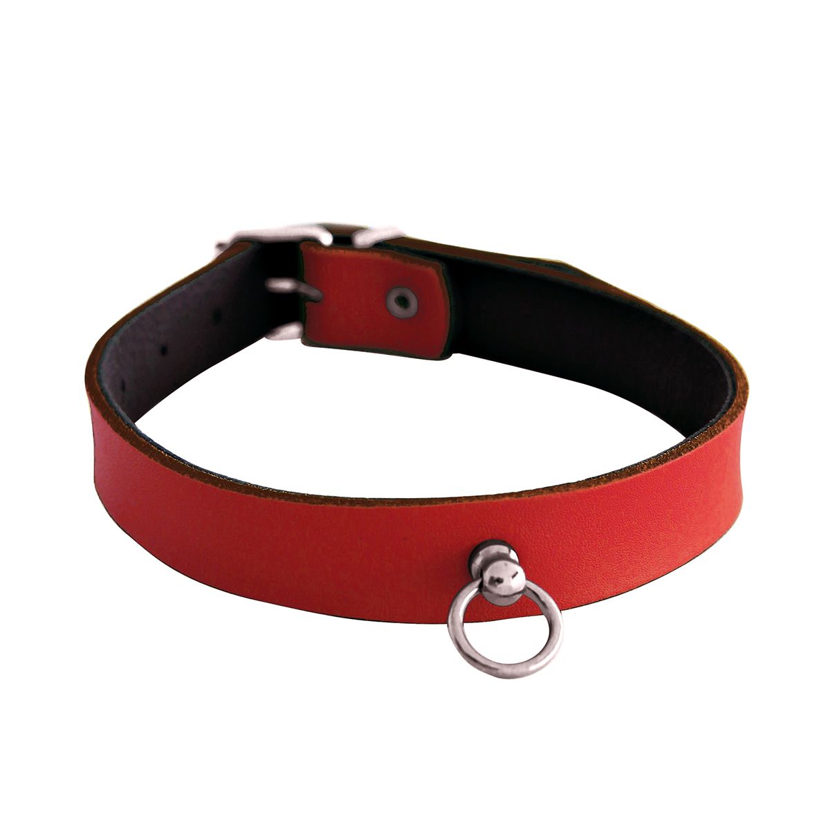 Rood Zwart Leren Collar en/of Handboeien Kopen - Mini O - Ring - BDSM - SM - speeltjes