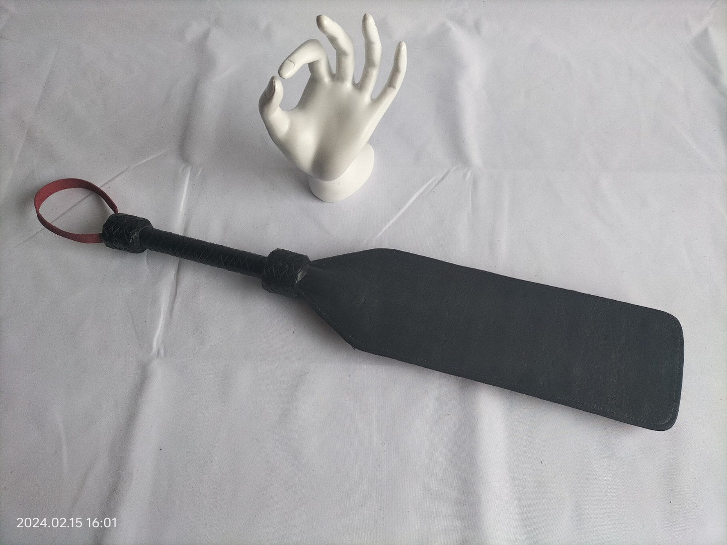 Rood zwart nubuck paddle met pins - SM - speeltjes