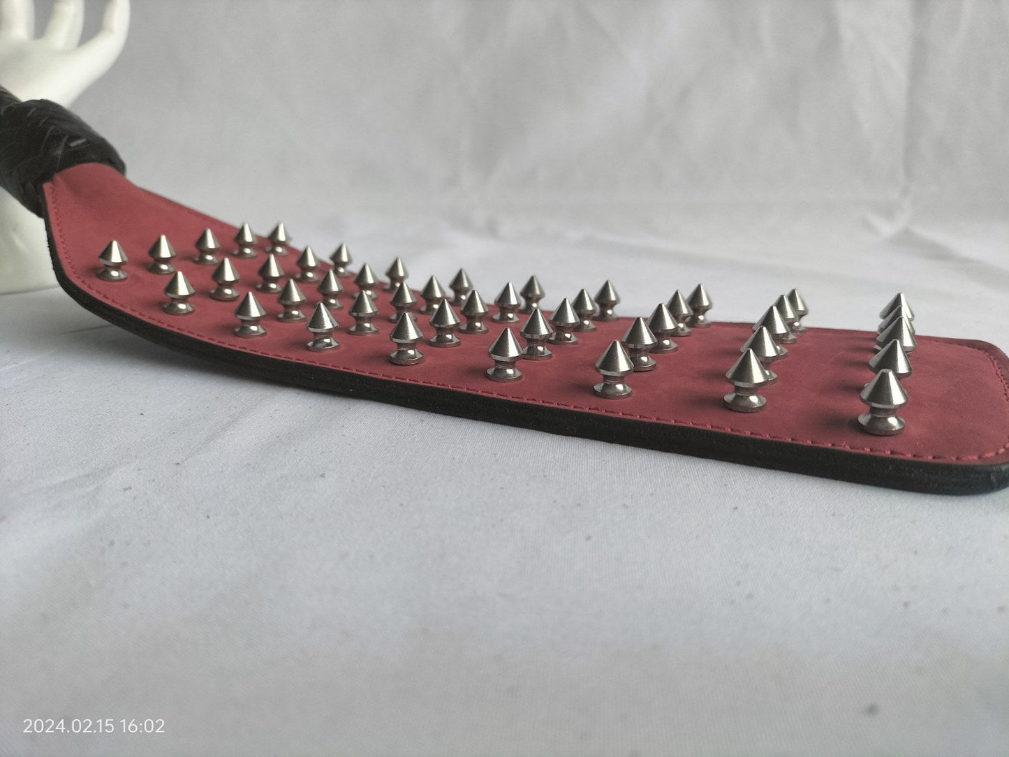 Rood zwart nubuck paddle met pins - SM - speeltjes