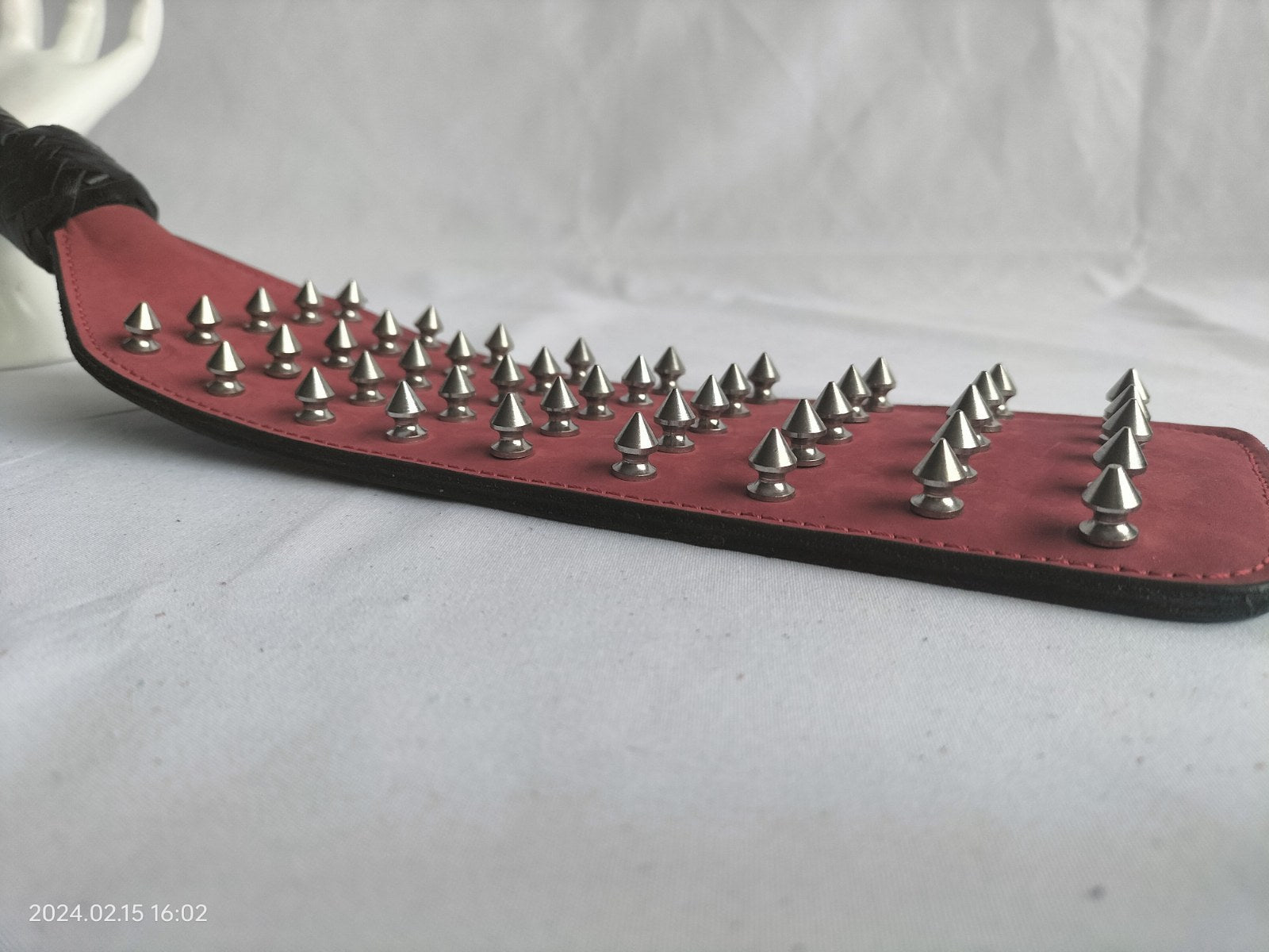 Rood zwart nubuck paddle met pins - SM - speeltjes