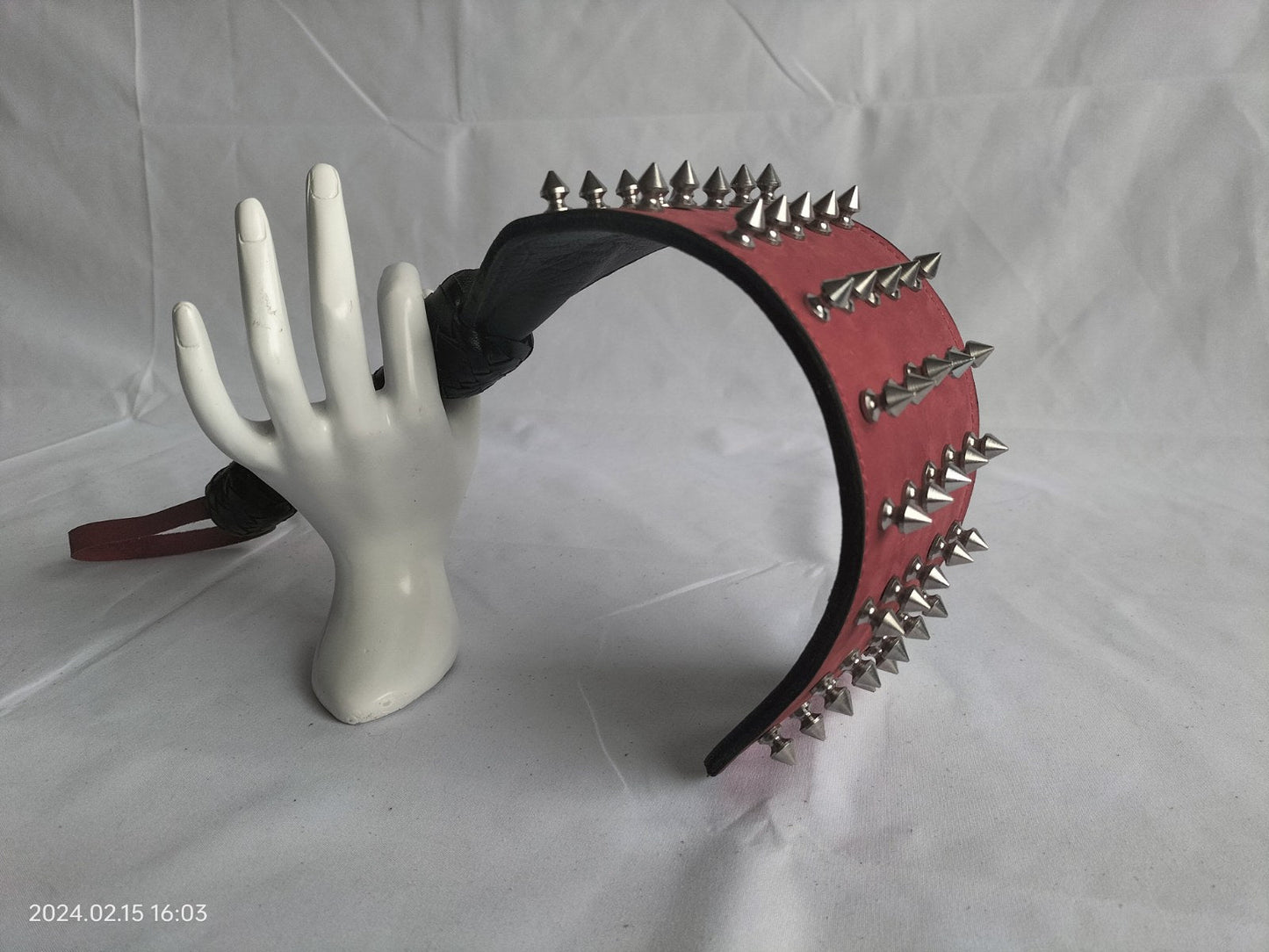 Rood zwart nubuck paddle met pins - SM - speeltjes