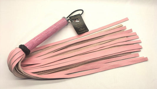Roze Lederen Flogger 36 Falls – Handgemaakt voor Impact Play - Impact Play - SM - speeltjes