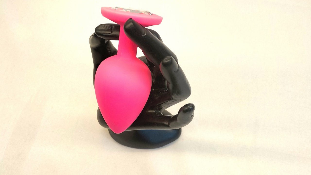 Roze Silicone Buttplug Maat L 42mm - Butplug met Kristal Steen - Buttplug - SM - speeltjes