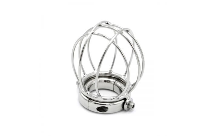 RVS Ballstretcher Ball Cage – Metalen Balzakkooi met Vergrendelbare Ring - CBT Ball Crusher - SM-speeltjes
