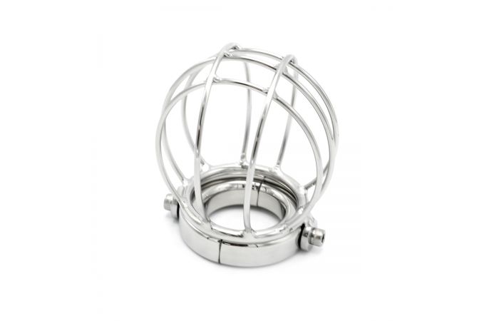 RVS Ballstretcher Ball Cage – Metalen Balzakkooi met Vergrendelbare Ring - CBT Ball Crusher - SM-speeltjes