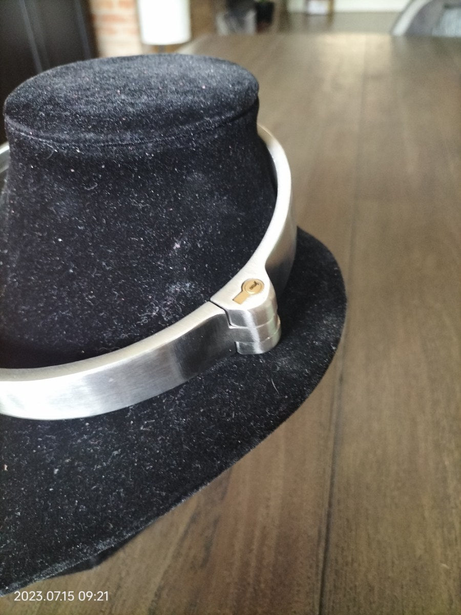 RVS platte collar met slot - SM - speeltjes
