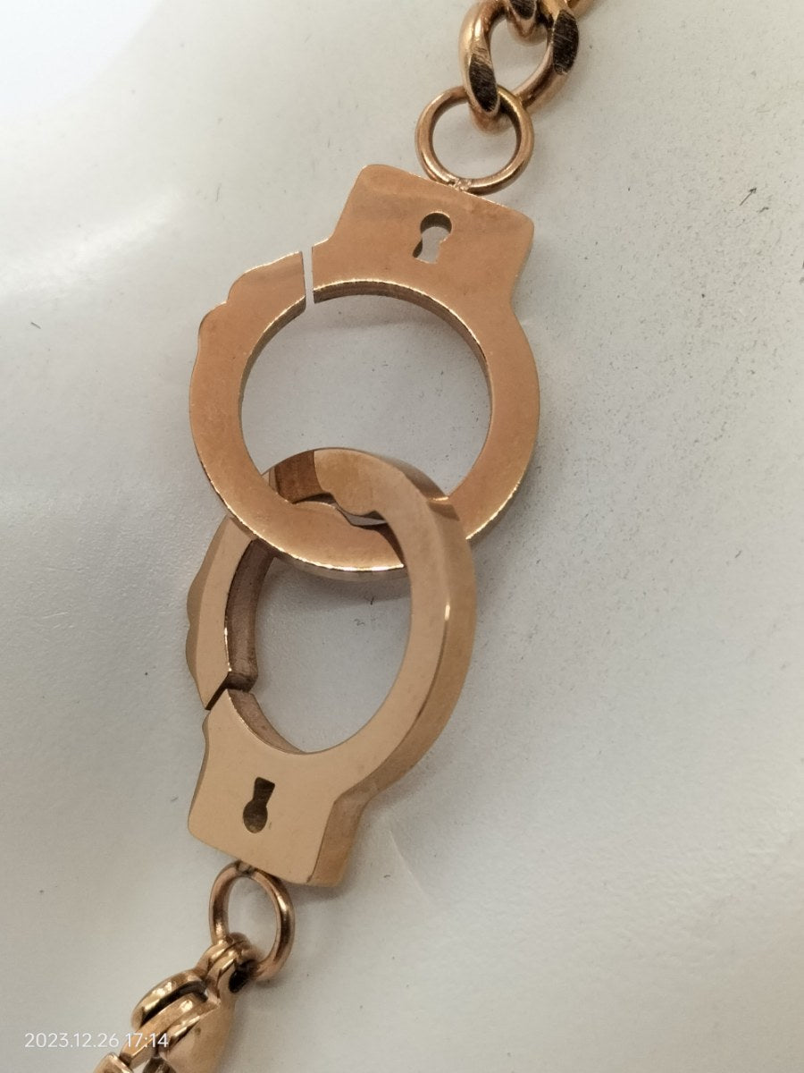 RVS roségoudkleurige dames armband - SM - speeltjes