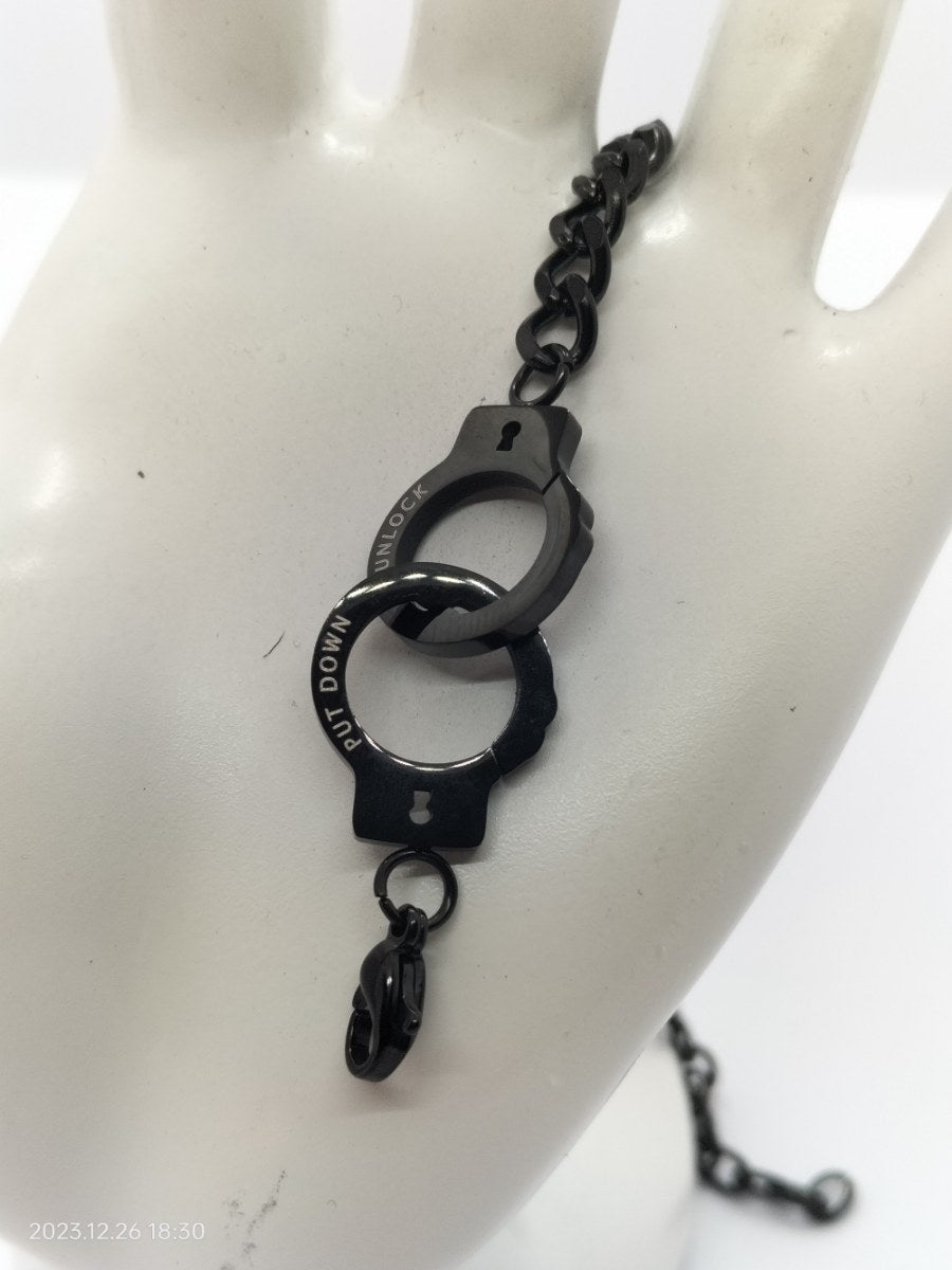 RVS zwartkleurige dames armband - SM - speeltjes