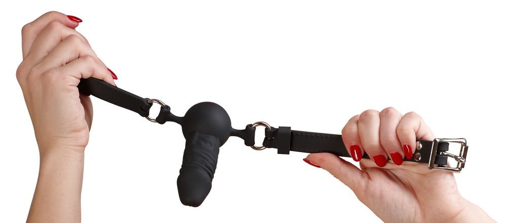 Siliconen Penis Knevel - Gag Ball met Penis Vorm 9,5cm - BDSM - Gagballs & Knevels - SM - speeltjes