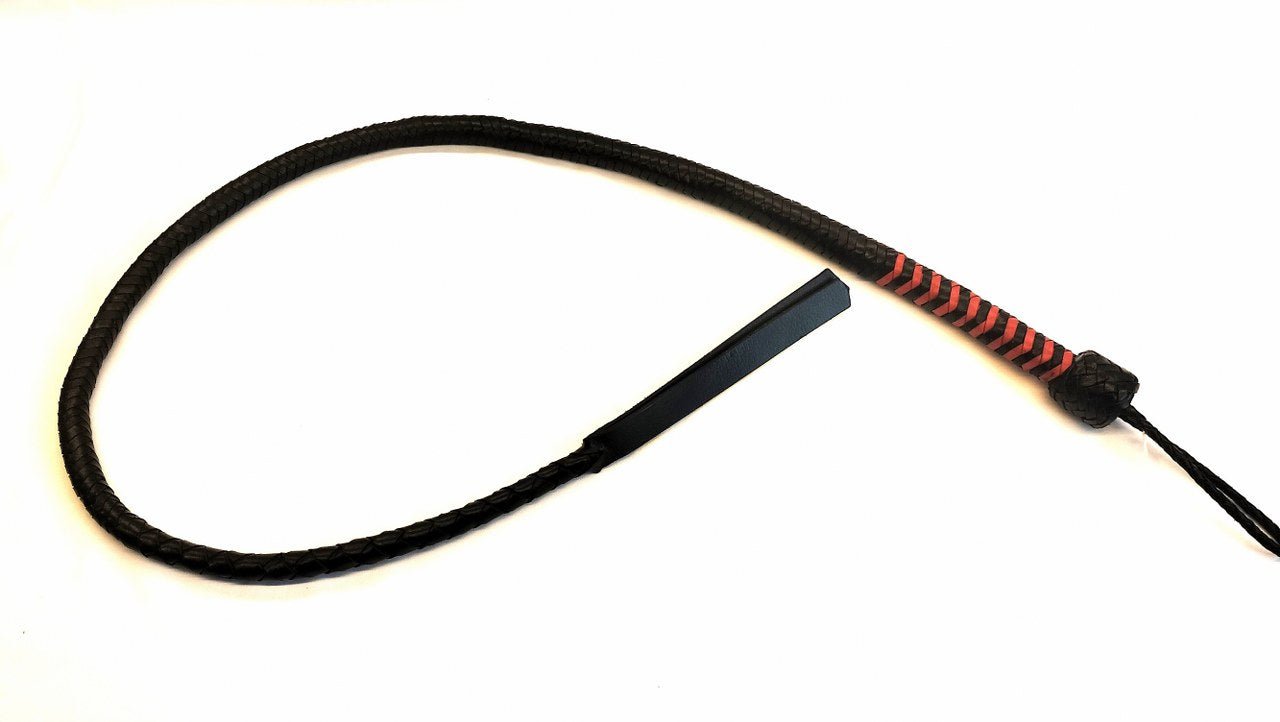 Snake Whip 120cm Dubbele Flap - Impact Play Zweep BDSM Toy Zwart - BDSM - SM - speeltjes