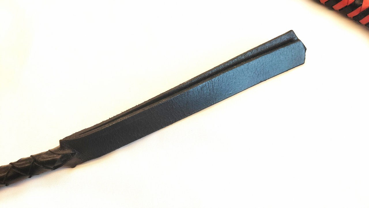 Snake Whip 120cm Dubbele Flap - Impact Play Zweep BDSM Toy Zwart - BDSM - SM - speeltjes