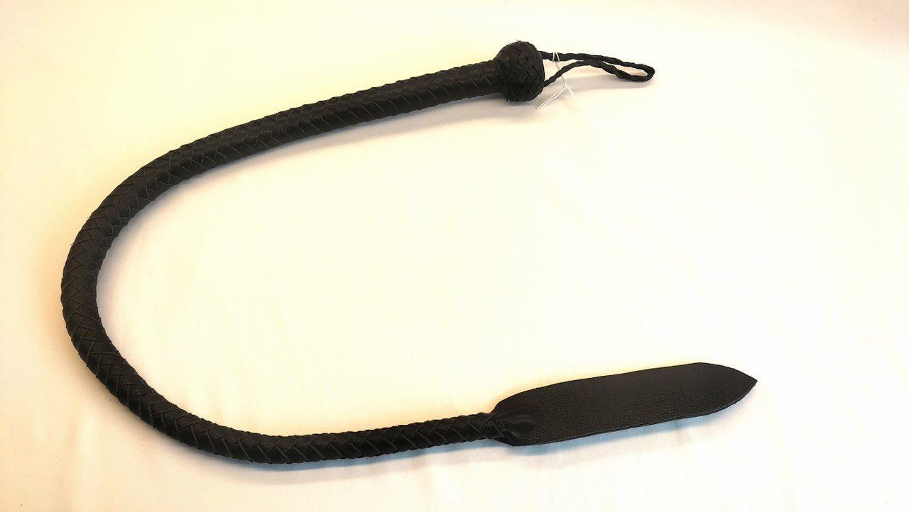 Snake Whip met Grote Flap 95cm - Leren BDSM Zweep voor Ritmisch Impact Play - Impact Play - SM - speeltjes