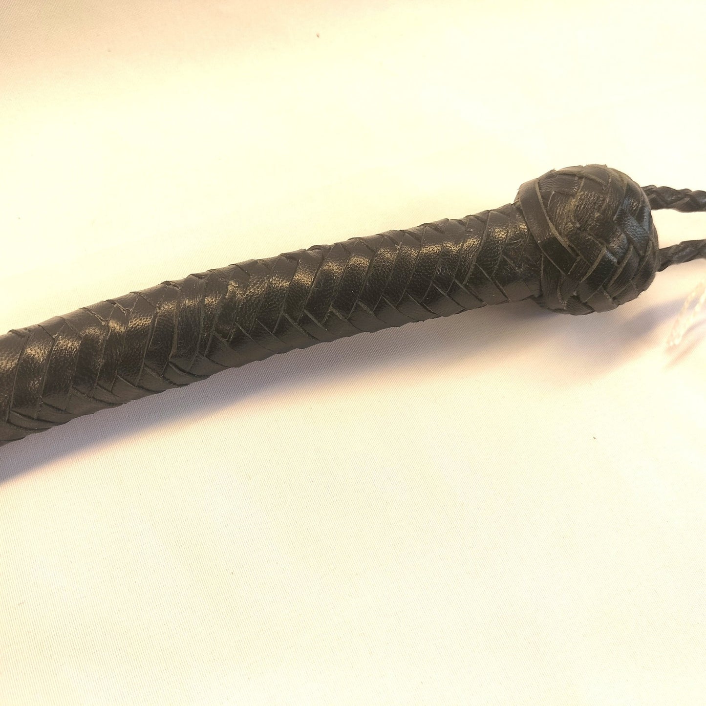 Snake Whip met Paardenhaar 110cm - Unieke Leren BDSM Zweep Zwart/Rood - Impact Play - SM - speeltjes