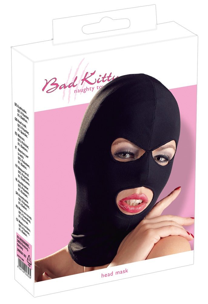 Spandex hoofdmasker met ogen en mond opening - SM - speeltjes