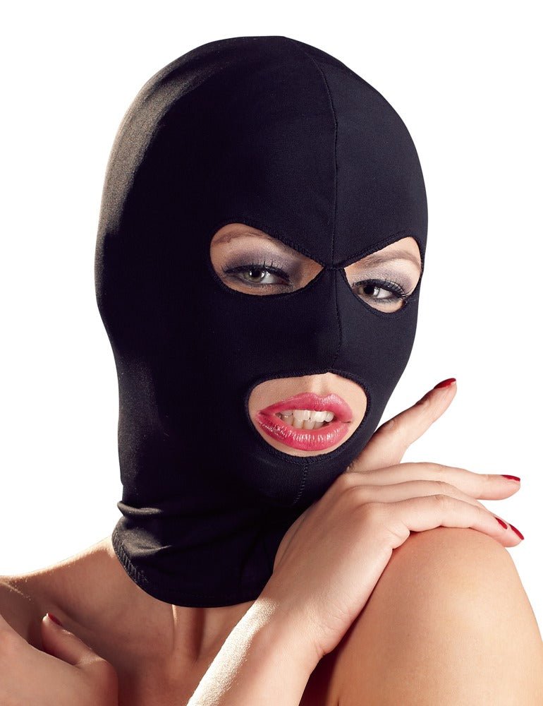 Spandex hoofdmasker met ogen en mond opening - SM - speeltjes