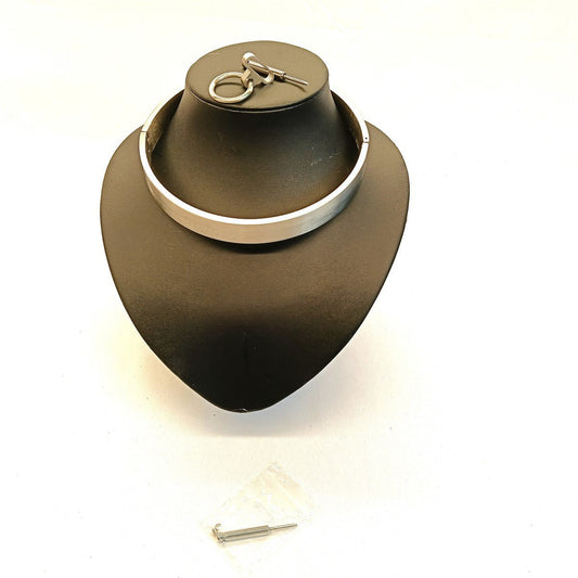Story of O RVS Collar Geborsteld Mat – Plat Afsluitbaar met O - Ring 6 Maten - Collar - SM - speeltjes