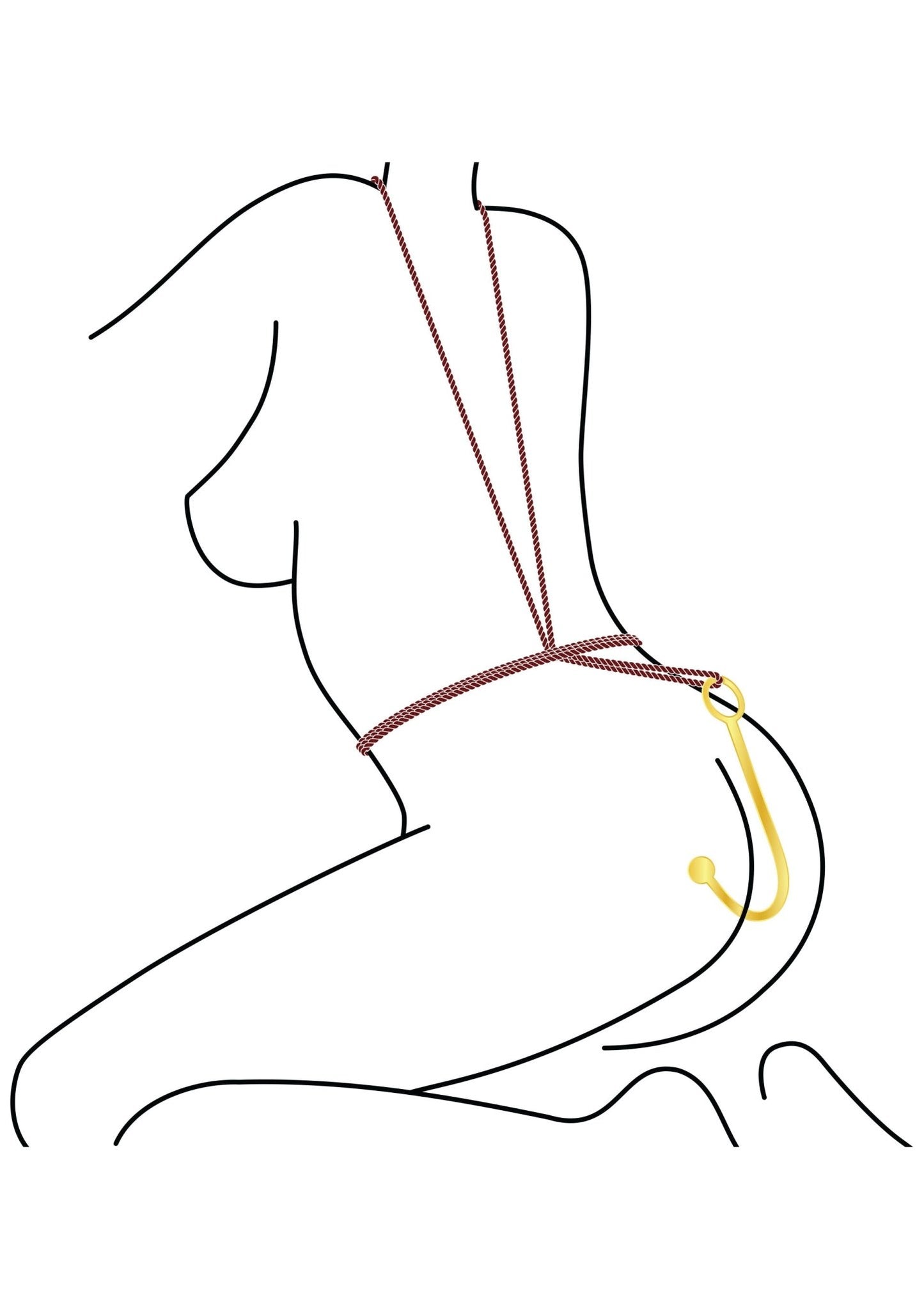 TABOOM Luxury Anaal Haak RVS – Premium Bondage Haak voor Intense Controle - Anaal speeltjes - SM - speeltjes