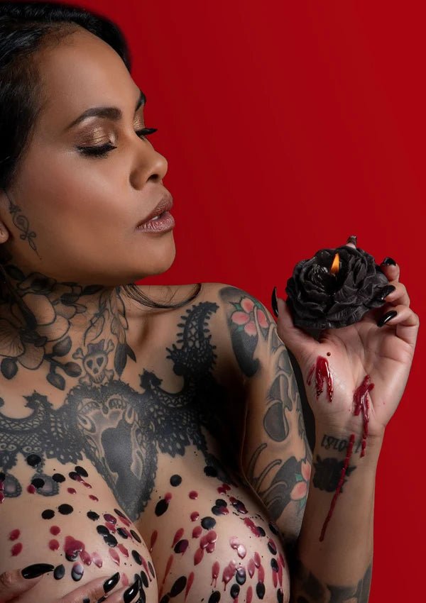 TABOOM Rose – Wax Play Kaarsenset Zwart & Bordeaux | 2 Stuks - Wax play kaarsen - SM-speeltjes