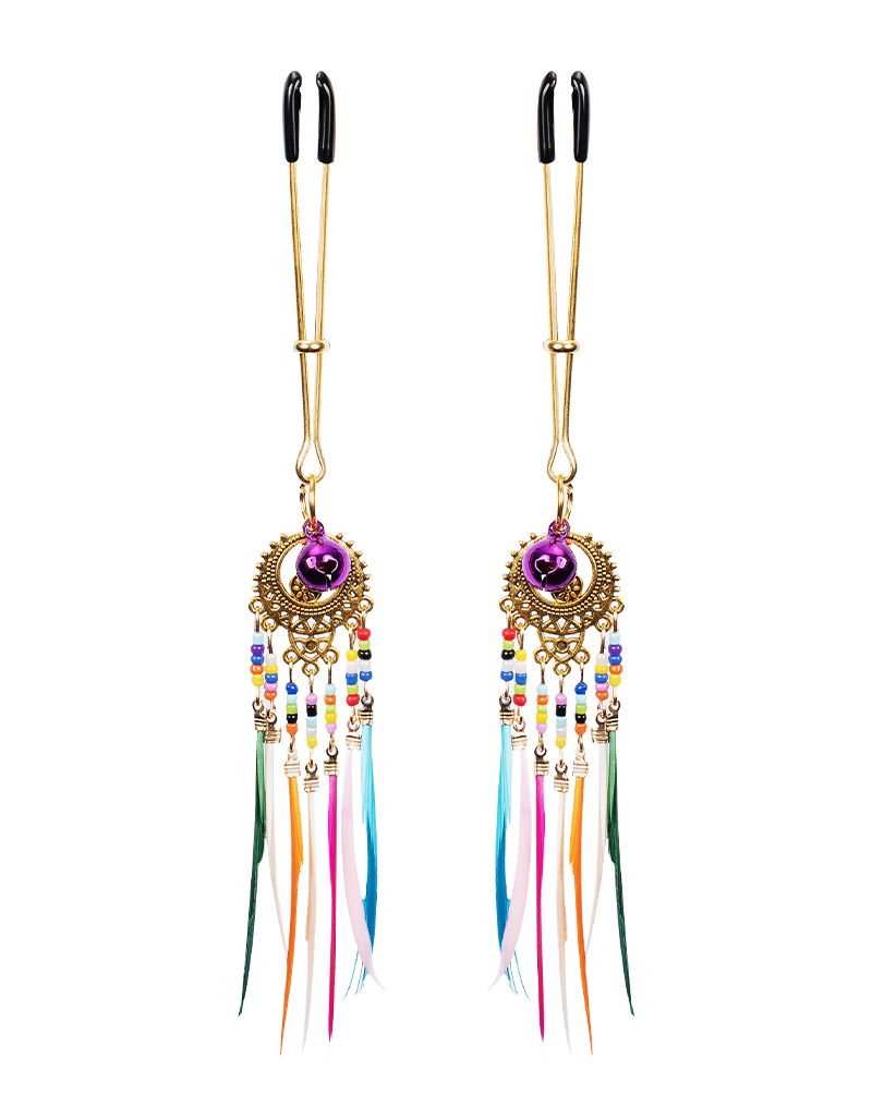 Tepelklemmen met Veren - Tepelklemmen Multicolor | Dromenvanger Nipple Clamps - Tepelklemmen - SM - speeltjes