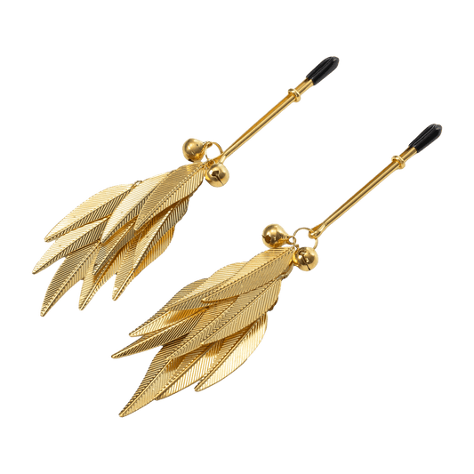 Tepelklemmen met Veren - Tepelklemmen Zilver Goud | Verstelbare Nipple Clamps - Tepelklemmen - SM - speeltjes