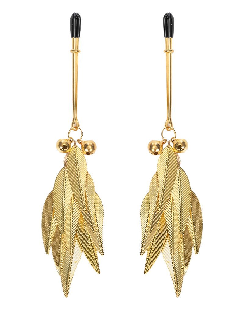 Tepelklemmen met Veren - Tepelklemmen Zilver Goud | Verstelbare Nipple Clamps - Tepelklemmen - SM - speeltjes