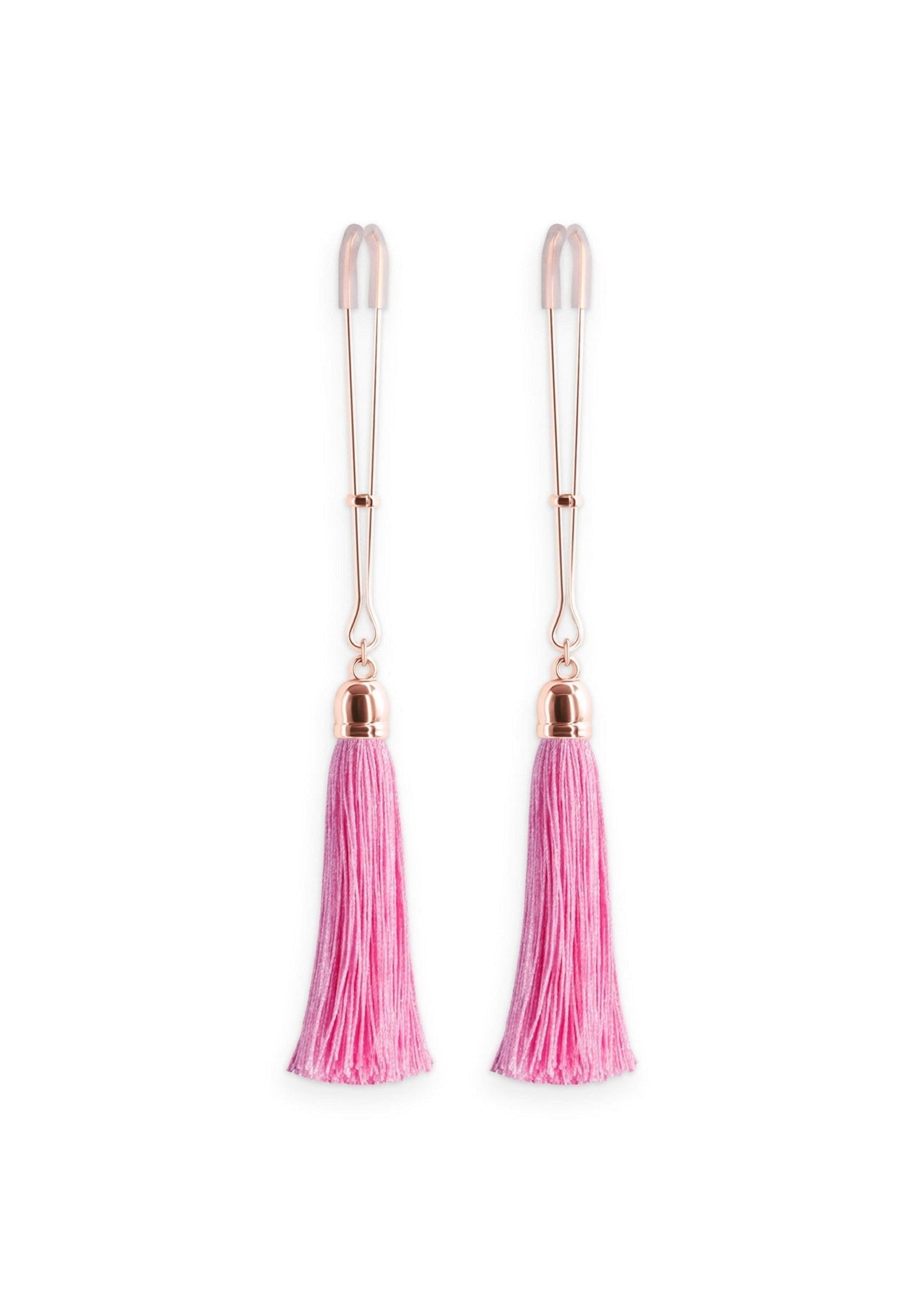 Tepelklemmen - Tepelklemmen met Floggertjes | Verstelbare Nipple Clamps Rood Roze - Tepelklemmen - SM - speeltjes