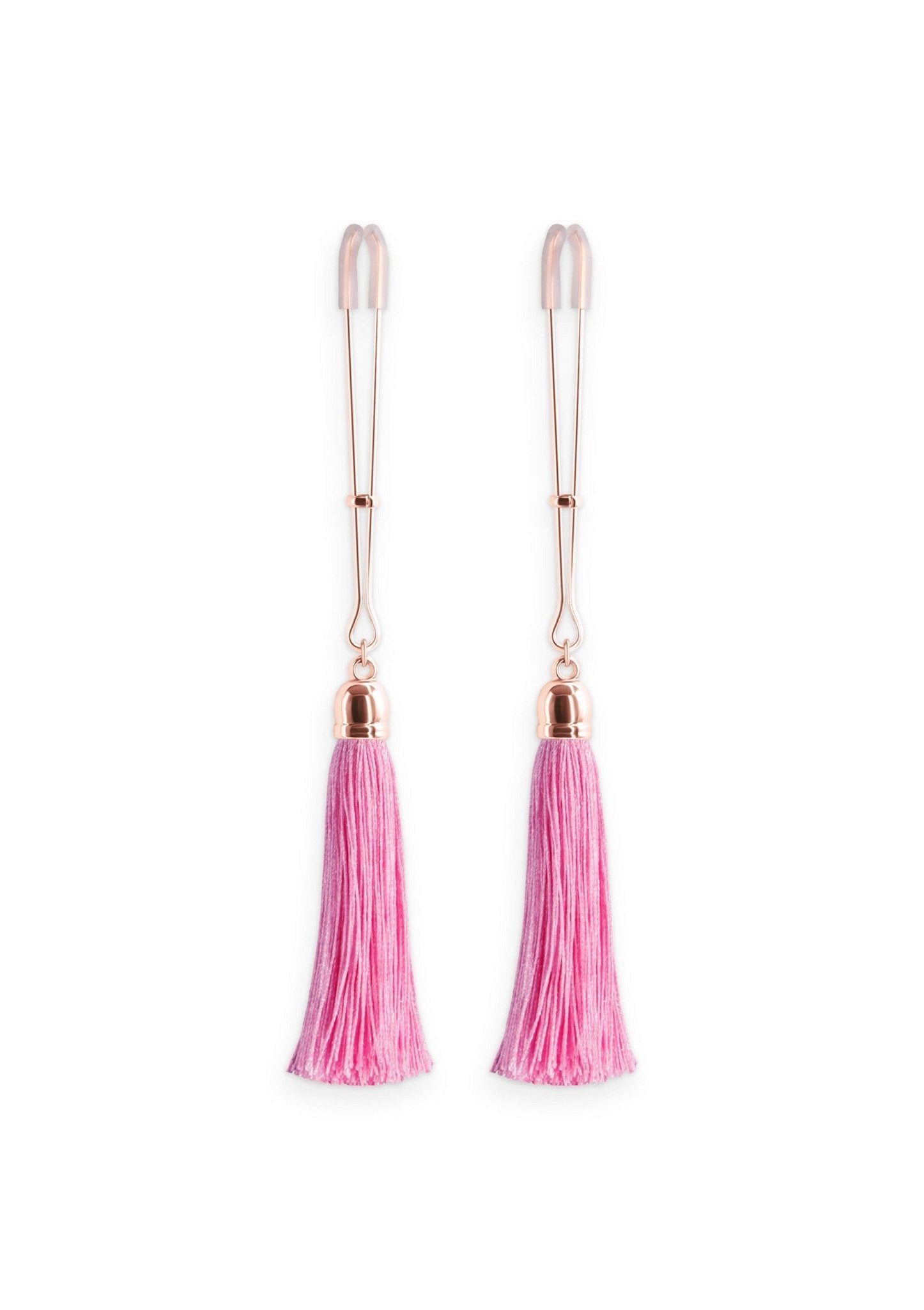 Tepelklemmen - Tepelklemmen met Floggertjes | Verstelbare Nipple Clamps Rood Roze - Tepelklemmen - SM - speeltjes