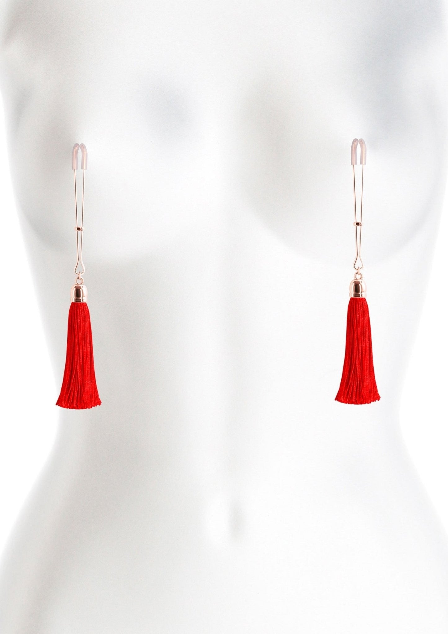 Tepelklemmen - Tepelklemmen met Floggertjes | Verstelbare Nipple Clamps Rood Roze - Tepelklemmen - SM - speeltjes