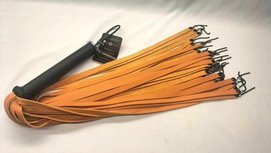 Terracotta Leder Flogger met Chainballs - Exclusieve Handgemaakte Flogger - BDSM - SM - speeltjes