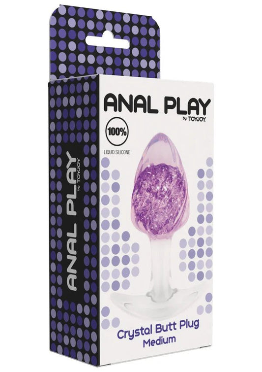 TOYJOY Crystal Medium – Siliconen Buttplug met Glaselement - Siliconen buttplug - SM-speeltjes
