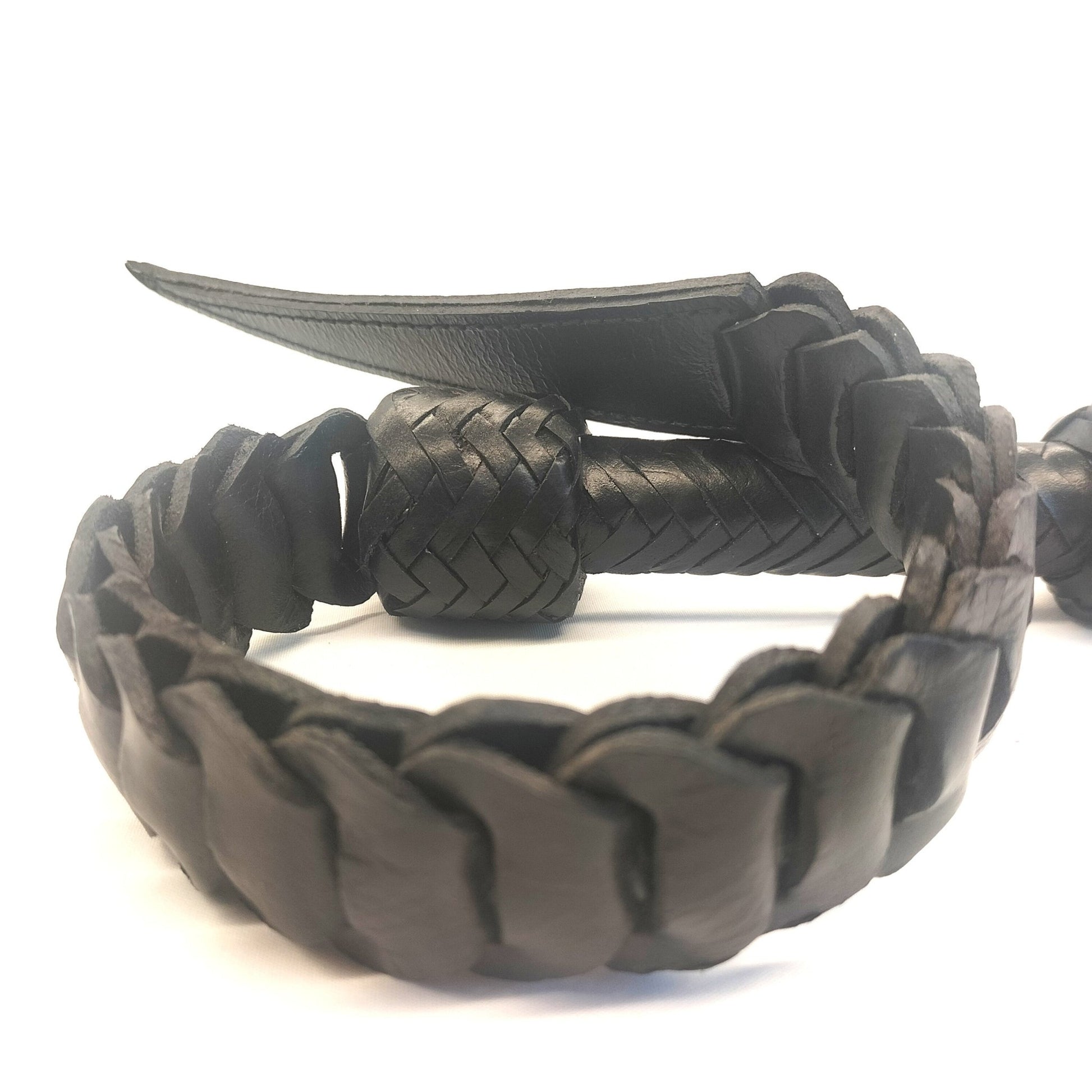 Tuigleder Korte Zweep met Schakels - 60cm Impact Play Gesel - Impact Play - Zwepen - SM - speeltjes