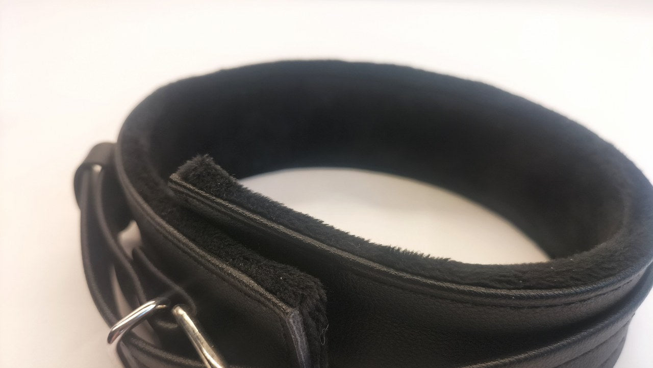 Vegan BDSM Collar Zwart Kunstleer - Handboeien Set Beginners - Collars - SM - speeltjes