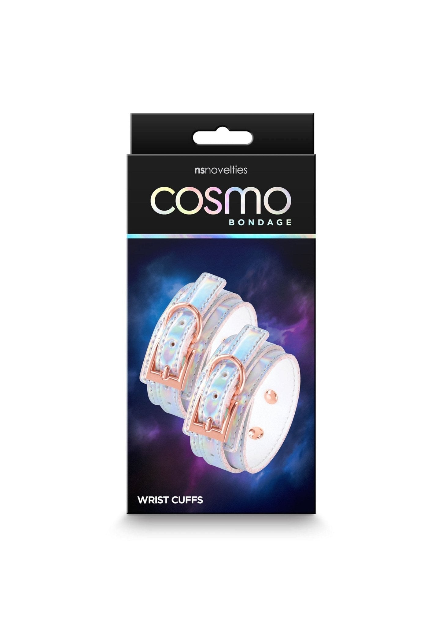 Vegan Cosmo Bondage Collar en Boeien - Holografisch PU Leer Roségoud BDSM - Bondage - SM - speeltjes