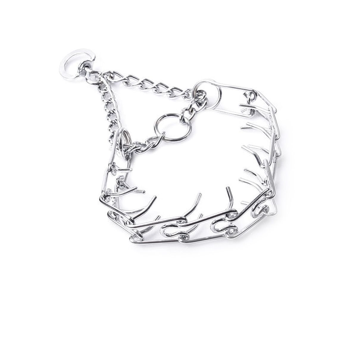 Verchroomde Pin Collar met Dubbele Rij Spelden – Stalen BDSM Halsband - Collar - SM-speeltjes