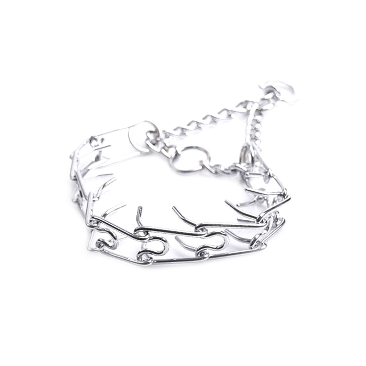 Verchroomde Pin Collar met Dubbele Rij Spelden – Stalen BDSM Halsband - Collar - SM-speeltjes
