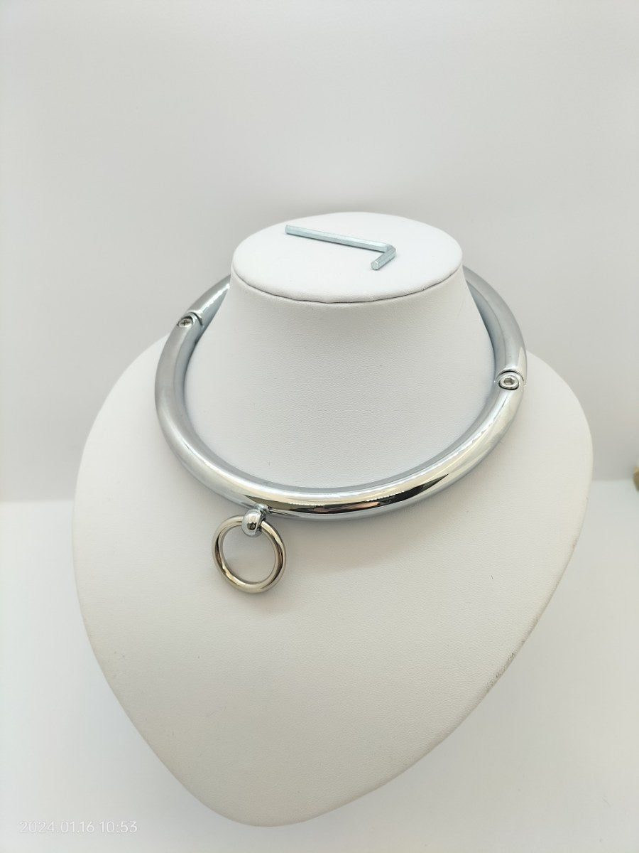 Verchroomde stalen collar met O ring 12cm diameter of 14 cm diameter - SM - speeltjes