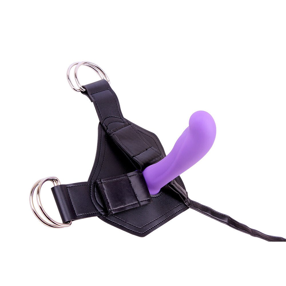 Verstelbaar Voorbind Harnas incl dildo - Strap - On Harness One Size met 3 Siliconen Ringen - Voorbind Harnas - SM - speeltjes