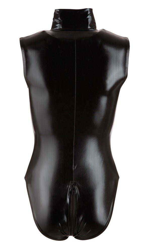 Wetlook body met open kruis zwart - SM - speeltjes
