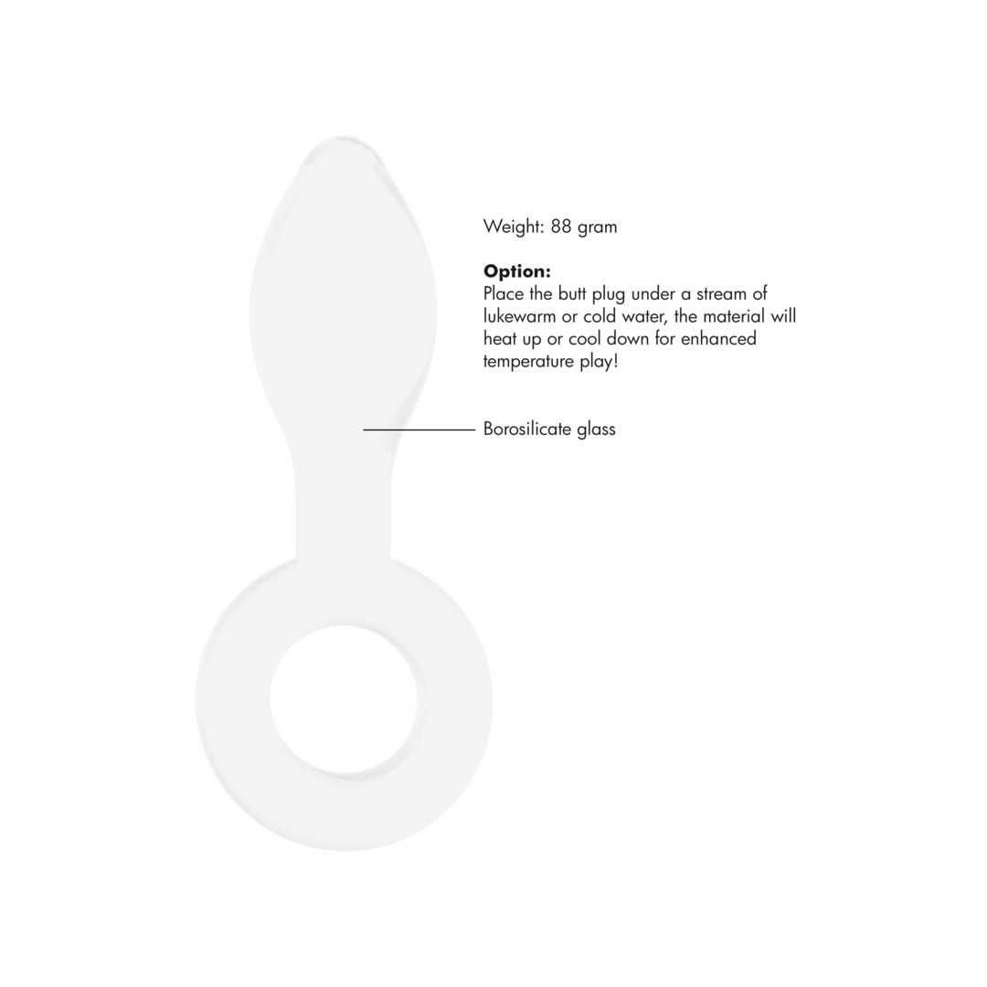 Wit glas butt plug - SM - speeltjes